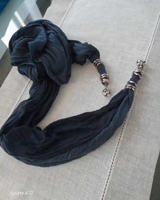 Sciarpa da Donna in Cotone con accessori Gioiello 