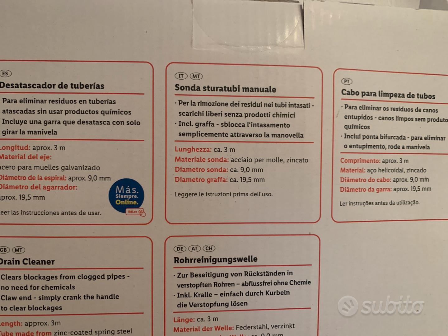 Sonda sturatubi manuale parkside nuova - Giardino e Fai da te In vendita a  Milano