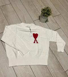 AMI PARIS - Maglioncino “De Coeur” Logo Rosso (Tag