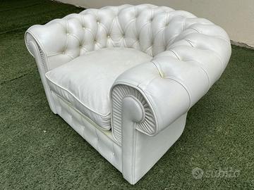 Poltrona in vera pelle Chesterfield