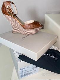 Sandalo zeppa cognac - Giorgio Armani