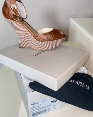 Sandalo zeppa cognac - Giorgio Armani
