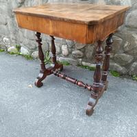 tavolino antico da centro lastronato noce 