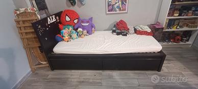 letto singolo con cassetti 