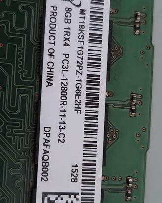 Memoria 8gb - MT18KSF1G72PZ-1G6E2HF - PC3L