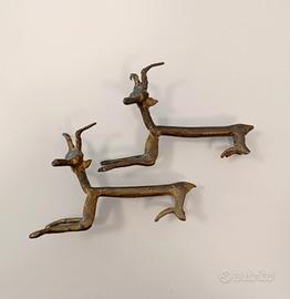 Due figure africane in bronzo vintage