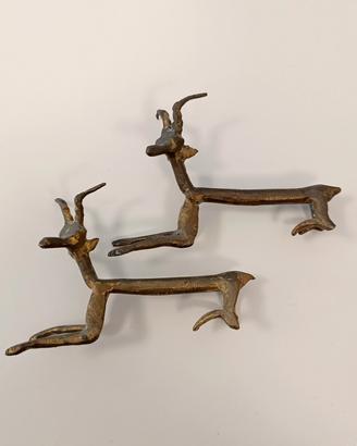 Due figure africane in bronzo vintage