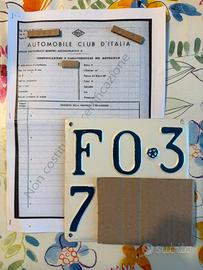 Targa epoca 1955 MAI ISCRITTA al PRA
