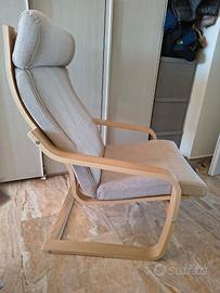 Poltrona Ikea poang rovere/beige