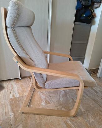 Poltrona Ikea poang rovere/beige