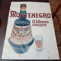 Manifesto anni 60 Amaro Montenegro vintage 