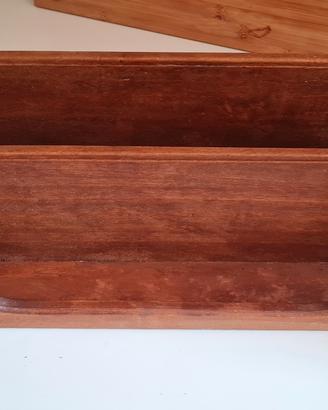 Portacarte da scrivania in legno