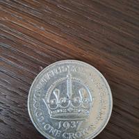 1 CORONA AUSTRALIA 1937 ARGENTO