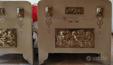 Coppia Letti singoli Liberty primi '900 completi