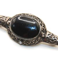 Stupenda spilla Art Deco argento onice