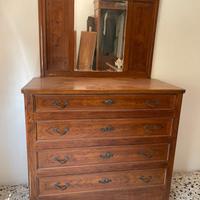 Como'/cassettiera con  specchio anni 40