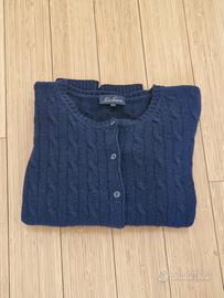 Cardigan Luisa Spagnoli tg S lana a trecce blu