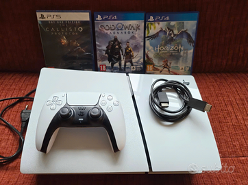 PS5 Slim Disc 1TB + controller e 3 giochi