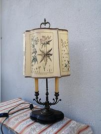 Lampada legno e ottone