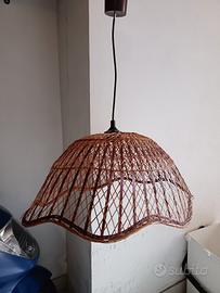 lampadario in vimini 