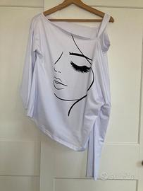 Maglia leggera donna spalla scoperta nuova