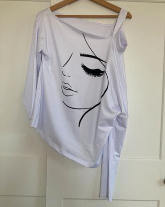 Maglia leggera donna spalla scoperta nuova