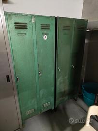 armadietti ex vigili del fuoco in metallo vintage 