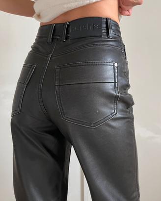 Pantaloni eccopelle bershka marroni misura xs