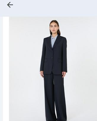 Max Mara giacca monopetto tela di lana tg 42 blu