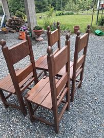4 sedie in legno di quercia