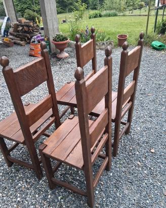 4 sedie in legno di quercia