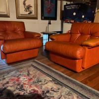 BBB Bonacina 2 poltrone in pelle Vintage anni 70