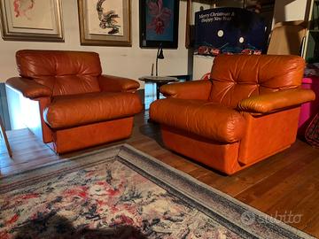 BBB Bonacina 2 poltrone in pelle Vintage anni 70