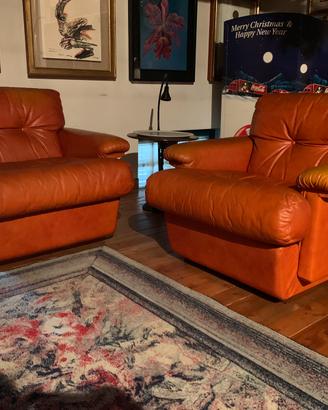 BBB Bonacina 2 poltrone in pelle Vintage anni 70