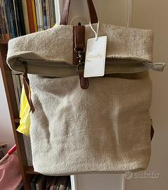 Borsa zainetto in tessuto beige MAXFLY
