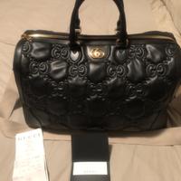 Borsa Gucci GG da Viaggio in pelle nera di Vitello