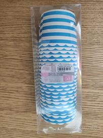 Confezione da 23 pirottini azzurri e bianchi