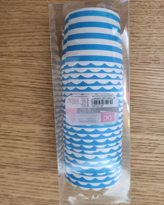Confezione da 23 pirottini azzurri e bianchi