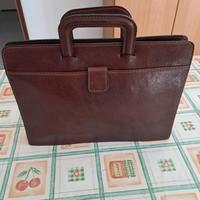 Cartella porta documenti in pelle marrone