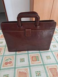 Cartella porta documenti in pelle marrone