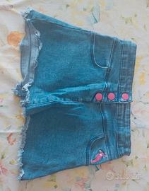 gonnellina jeans bambina con bottoni rosa