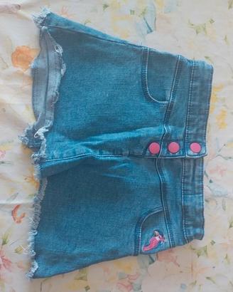 gonnellina jeans bambina con bottoni rosa