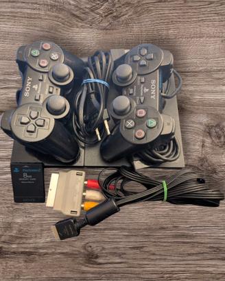 Sony PlayStation 2 + 2 controller, cavi e memory