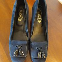 Mocassino classico da donna in pelle blu - Tod's