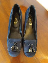 Mocassino classico da donna in pelle blu - Tod's