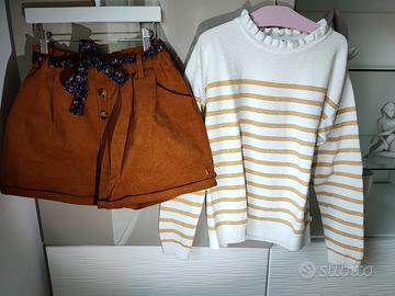 maglione e shorts abbinati okaidi 12 anni