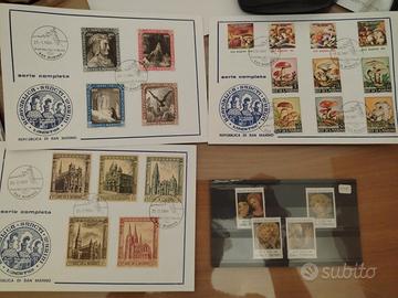 lotto collezione francobolli foglietti cartoline