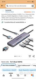 Docking Station USB-C Lemorele 7-in-1 (Dual HDMI 4