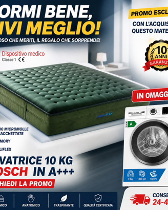 MATERASSO 190 X 160 CM CON OMAGGIO LAVATRICE
