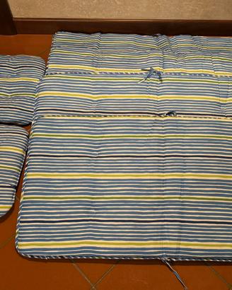 Cuscini per sedie da giardino a righe colorate